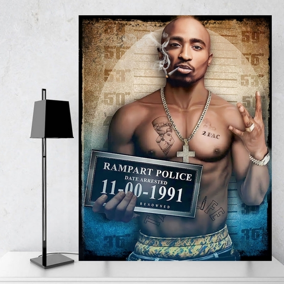 Marilyn Monroe and Tupac Sexy Tattood Mugshot Art Poster Set 12x16 unframed - Picture 4 of 4
